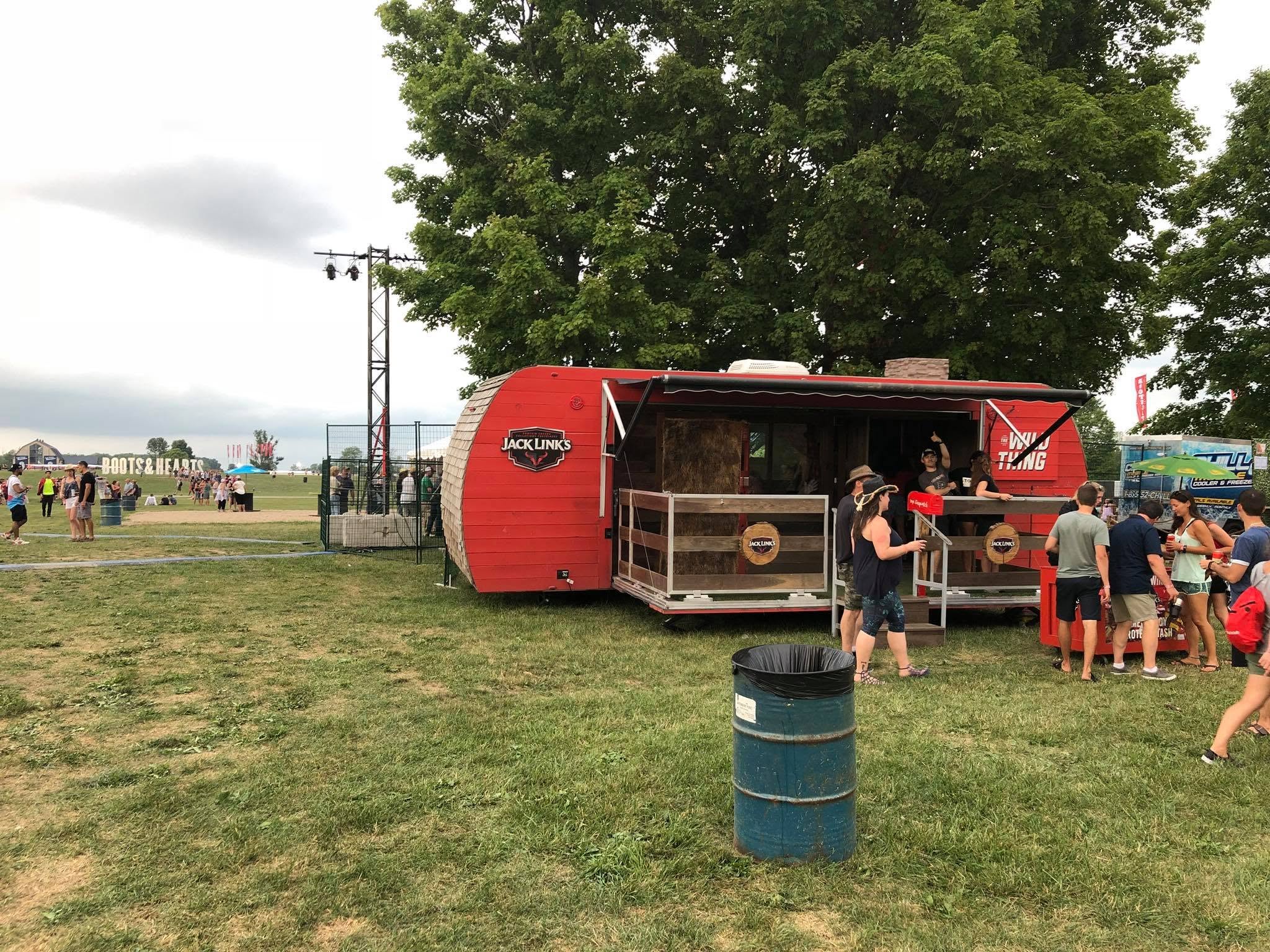 Jack Link's activation trailer at Boots and Hearts festival